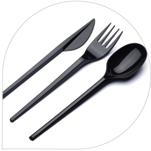 Black Plastic Cutlery