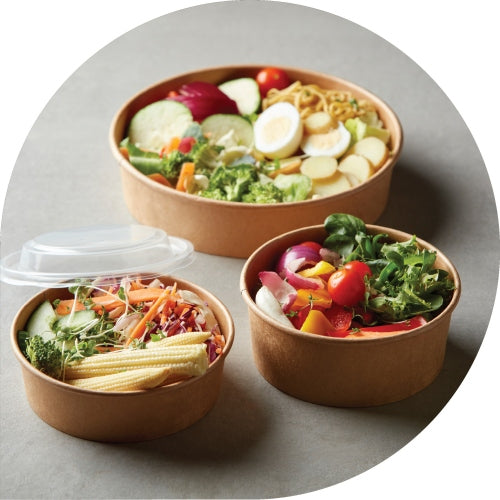 Salad round kraft bowls, Kraft Salad Containers