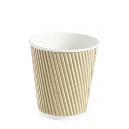 12oz Pure Kraft Ripple Wrap Paper Coffee Cup