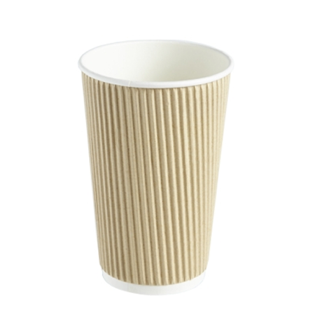 16oz Pure Kraft Ripple Wrap Paper Coffee Cup