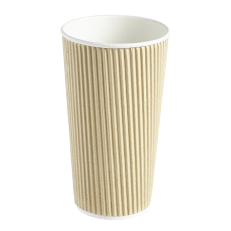 20oz Pure Kraft Ripple Wrap Paper Coffee Cup