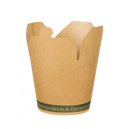 26oz Kraft PLA Compostable Square Food Pail