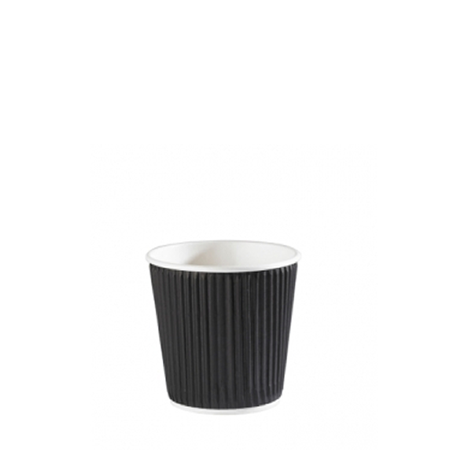 4oz Black Ripple Wrap Paper Coffee Cup