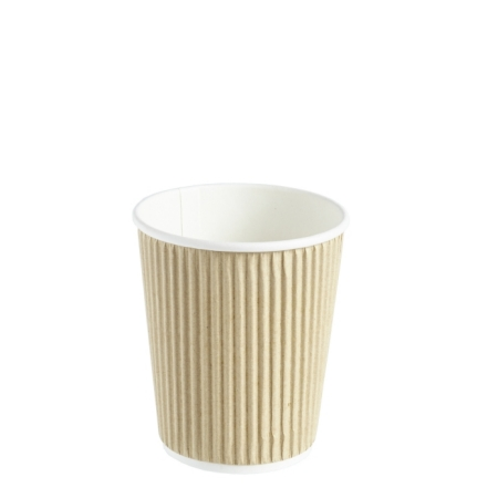 8oz Pure Kraft Ripple Wrap Paper Coffee Cup