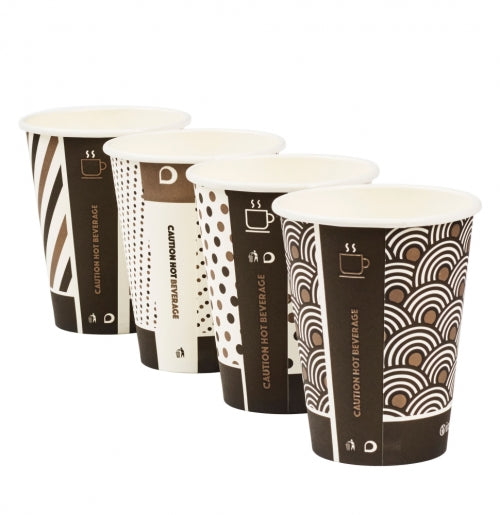 12oz Mixed Design Compostable Bamboo Cups – Dispo International