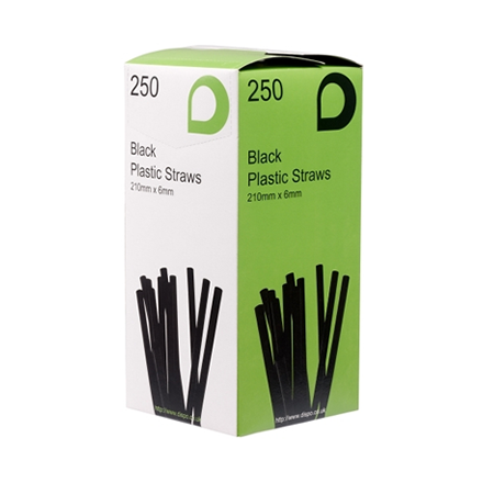 Displast Jumbo Black Flexi Straws