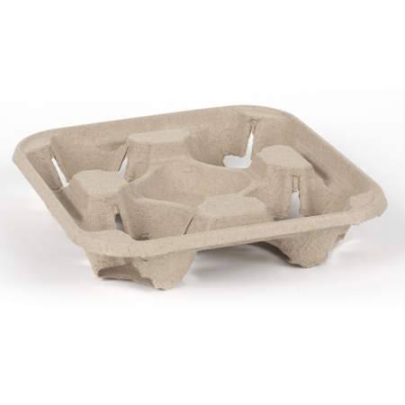 4 Cup Moulded Pulp Fibre Cup Carriers