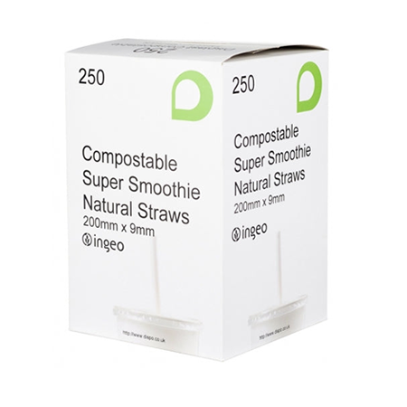 Displast Compostable PLA Smoothie Straws