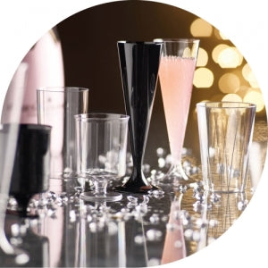 Black And Clear Wineglasses