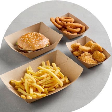 Kraft Greaseproof Food Trays