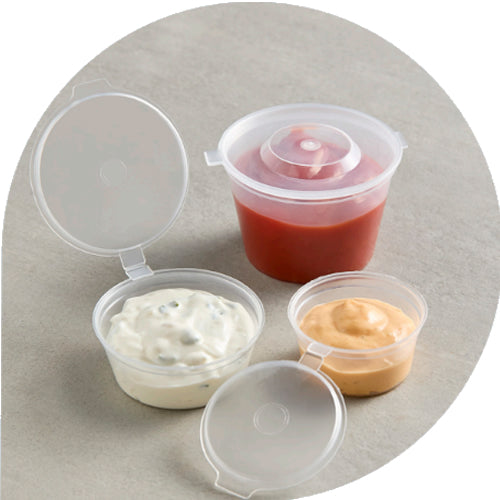 Hinged Sauce Containers