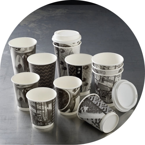 Barista Mixed Design Double Wall Paper Cups