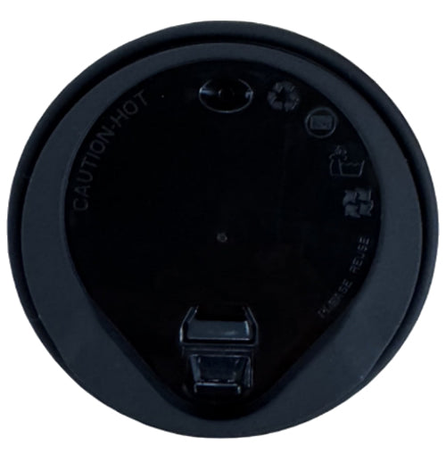 Small Matt & Gloss PP Black Tab Hot Drink Lids