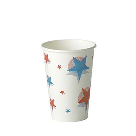 12oz Star/Ball Design Cold Drink Paper Cup