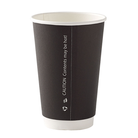 16oz Black Double Wall Paper Cups