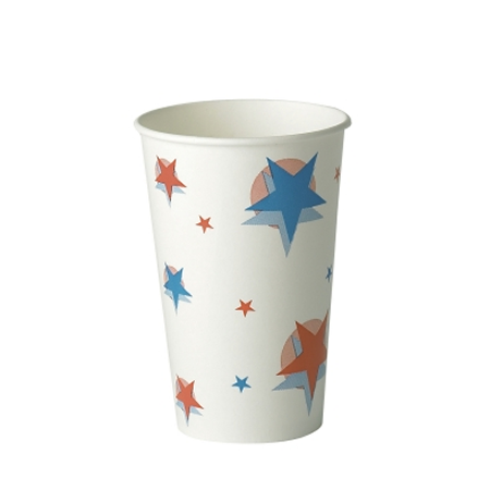 16oz Star/Ball Design Cold Drink Paper Cup