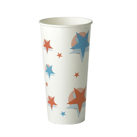 22oz Star/Ball Design Cold Drink Paper Cup