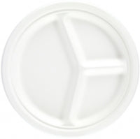 10" Bagasse 3 Compartment Plate