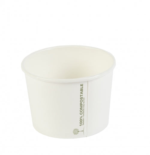 8oz White Biodegradable Soup Containers