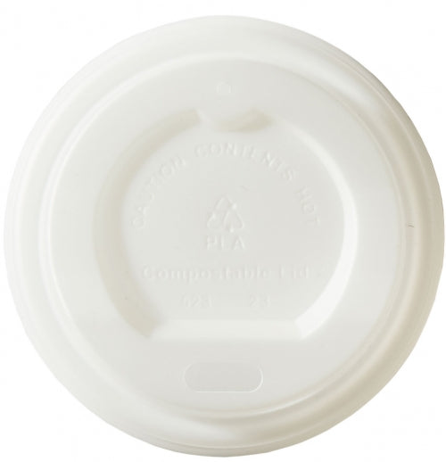 Cpla Compostable White 4oz Domed Sip-thru Lid