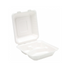 8" Bagasse Clamshell 3 Compartment Meal Box