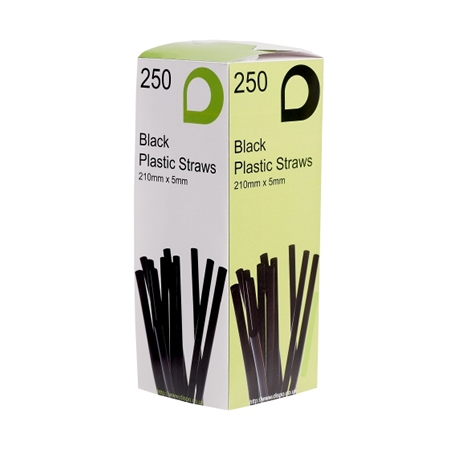 Displast Black Flexi Straws